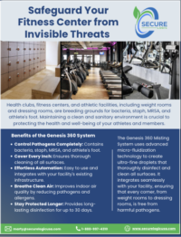 Fitness Center Brochure with a photo of a locker room